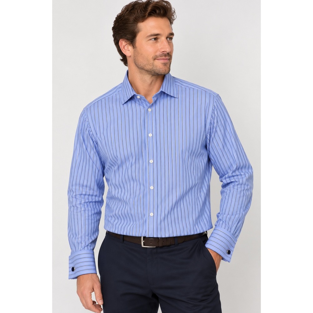 Brooks Brothers Mens 16-34 Egyptian Cotton Striped French Cuff Dress Shirt USA